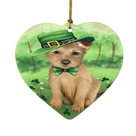 St. Patricks Day Irish Portrait Australian Terrier Dog Heart Christmas Ornament HPOR57915