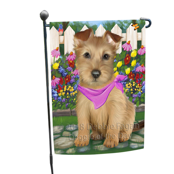 Spring Floral Australian Terrier Dog Garden Flag GFLG52177