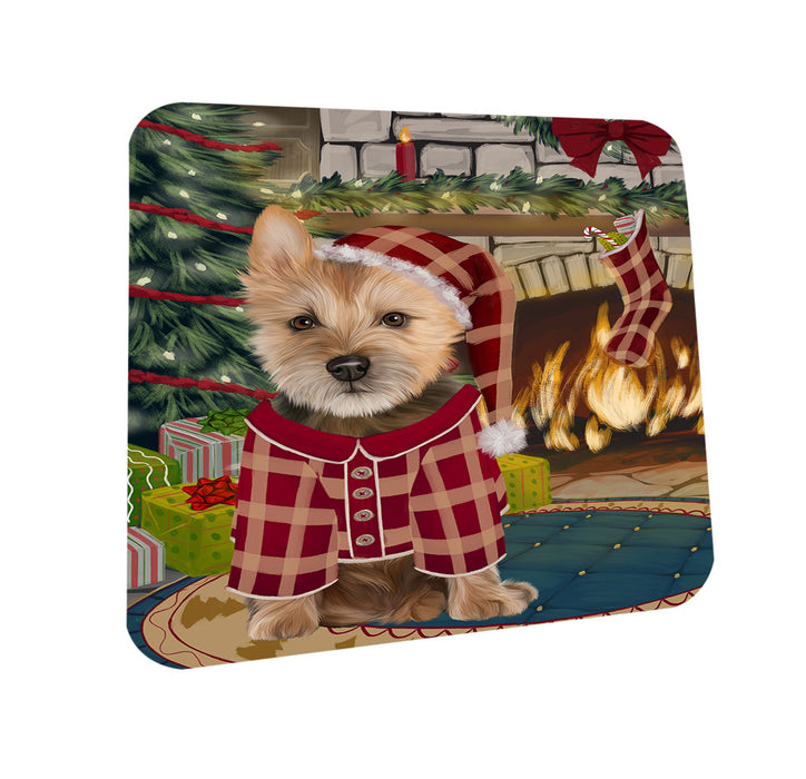 The Stocking was Hung Australian Terrier Dog Coasters Set of 4 CST55144