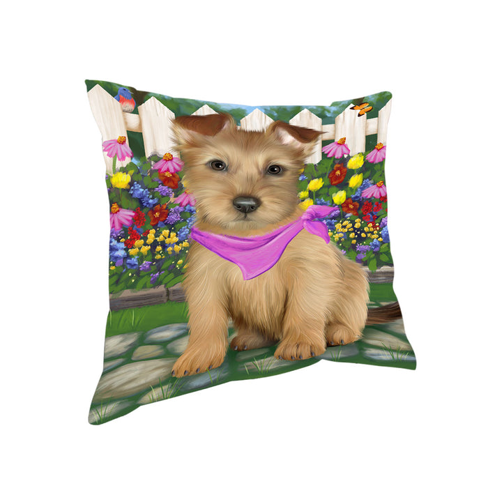 Spring Floral Australian Terrier Dog Pillow PIL65084