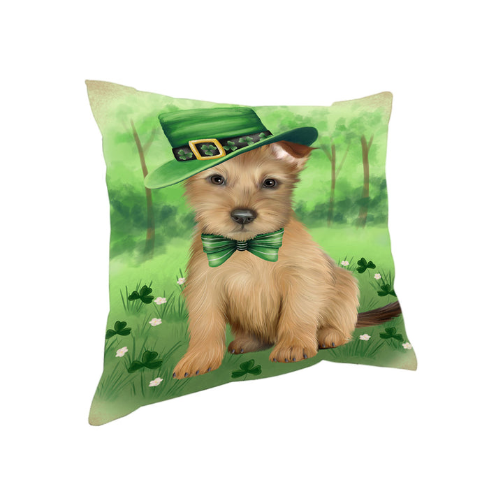 St. Patricks Day Irish Portrait Australian Terrier Dog Pillow PIL86012