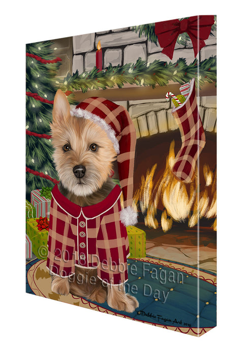 The Stocking was Hung Australian Terrier Dog Canvas Print Wall Art Décor CVS116603