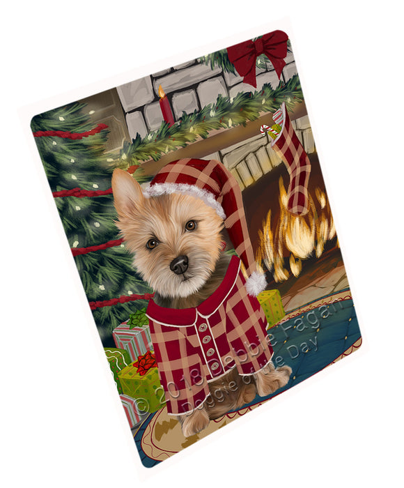The Stocking was Hung Australian Terrier Dog Magnet MAG70695 (Small 5.5" x 4.25")