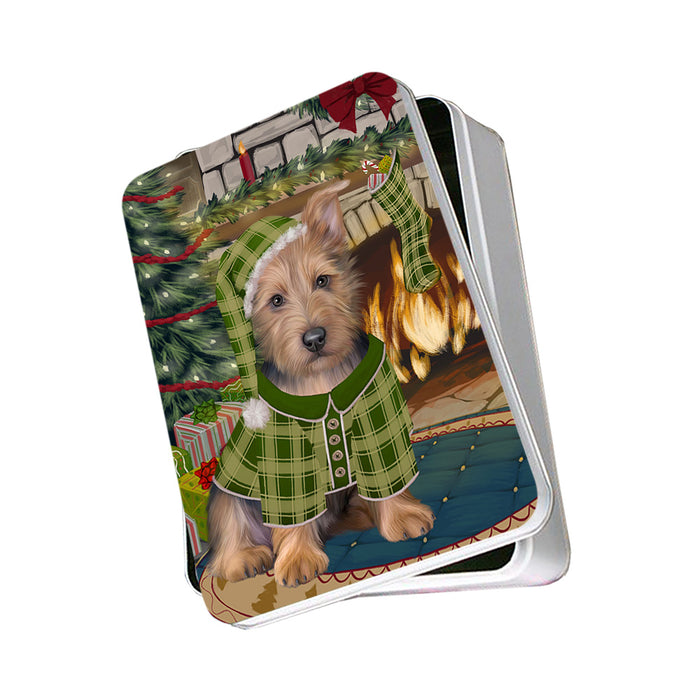 The Stocking was Hung Australian Terrier Dog Photo Storage Tin PITN55130