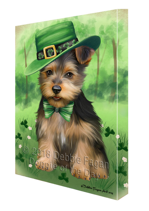 St. Patricks Day Irish Portrait Australian Terrier Dog Canvas Print Wall Art Décor CVS135224