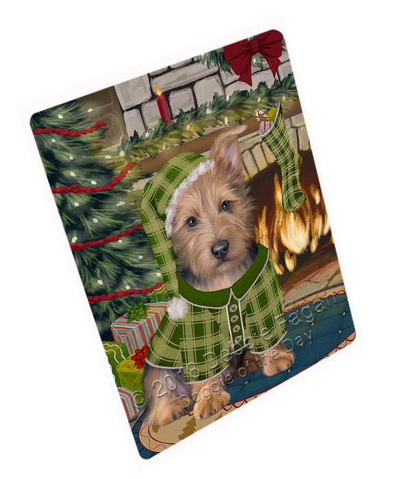 The Stocking was Hung Australian Terrier Dog Magnet MAG70698 (Small 5.5" x 4.25")