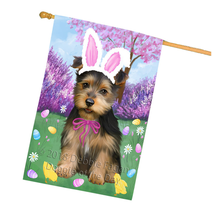 Easter Holiday Australian Terrier Dog House Flag FLG57578