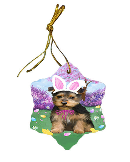 Easter Holiday Australian Terrier Dog Star Porcelain Ornament SPOR57273