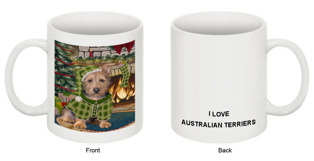 The Stocking was Hung Australian Terrier Dog Coffee Mug MUG50585
