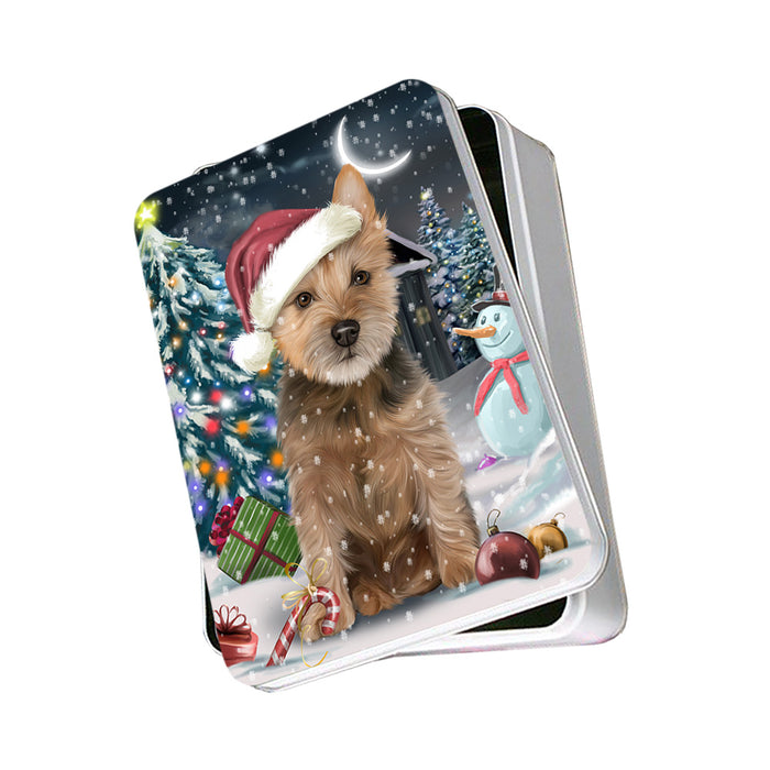 Have a Holly Jolly Australian Terrier Dog Christmas Photo Storage Tin PITN51627