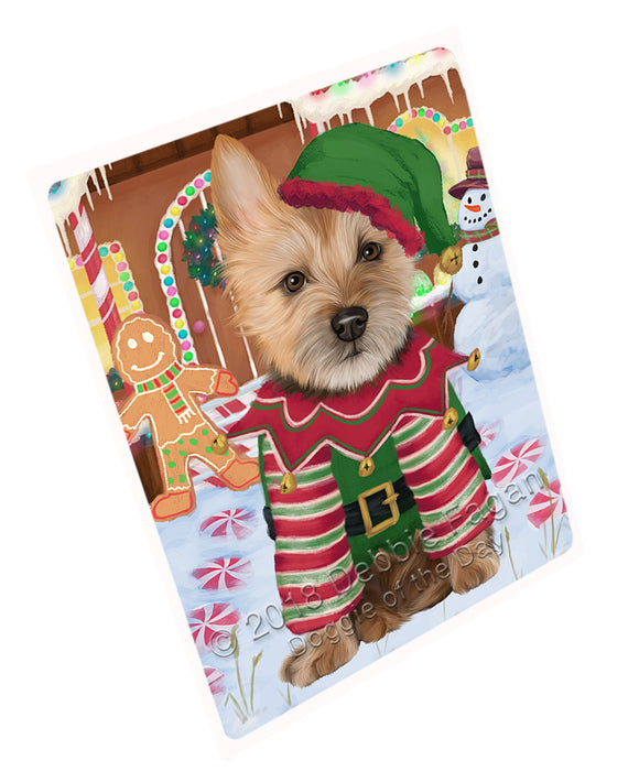 Christmas Gingerbread House Candyfest Australian Terrier Dog Magnet MAG73619 (Small 5.5" x 4.25")