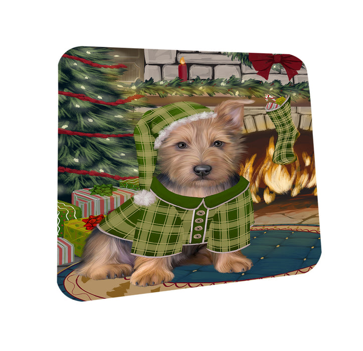 The Stocking was Hung Australian Terrier Dog Coasters Set of 4 CST55145