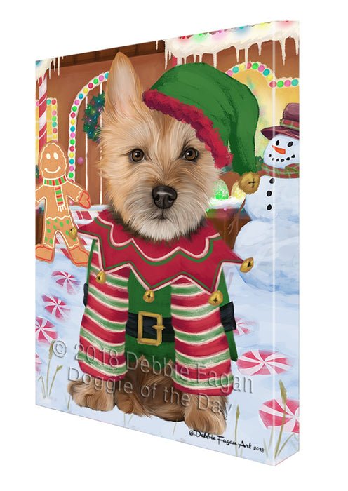 Christmas Gingerbread House Candyfest Australian Terrier Dog Canvas Print Wall Art Décor CVS127664