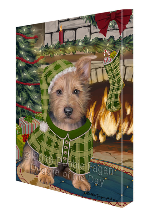 The Stocking was Hung Australian Terrier Dog Canvas Print Wall Art Décor CVS116612
