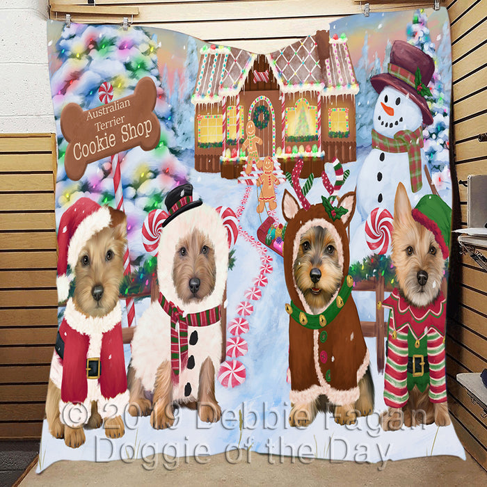 Holiday Gingerbread Cookie Australian Terrier Dogs Quilt