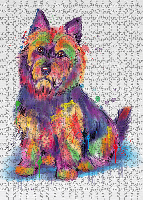 Watercolor Australian Terrier Dog Puzzle with Photo Tin PUZL97344