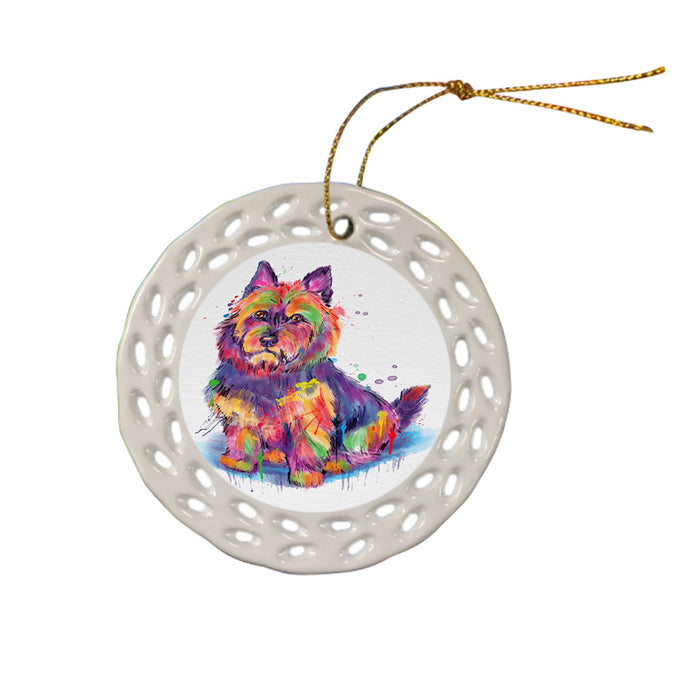 Watercolor Australian Terrier Dog Ceramic Doily Ornament DPOR57429