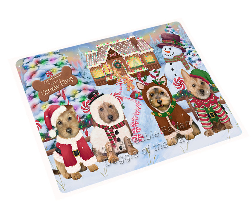 Holiday Gingerbread Cookie Shop Australian Terriers Dog Large Refrigerator / Dishwasher Magnet RMAG98868