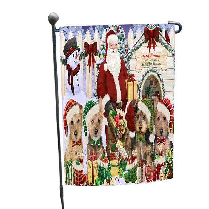 Christmas Dog House Australian Terriers Dog Garden Flag GFLG52540