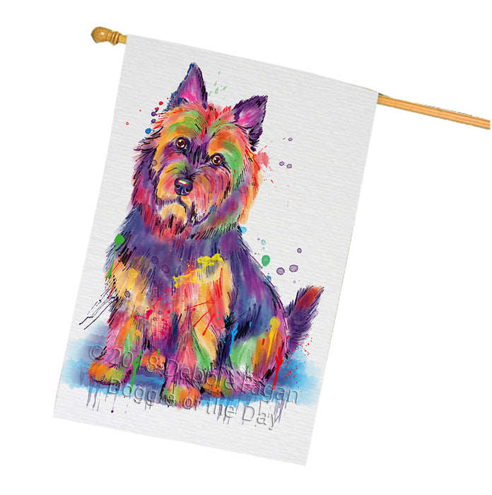Watercolor Australian Terrier Dog House Flag FLG65212