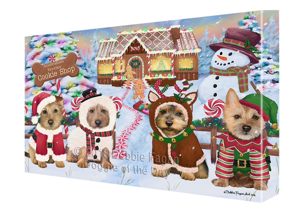 Holiday Gingerbread Cookie Shop Australian Terriers Dog Canvas Print Wall Art Décor CVS127124