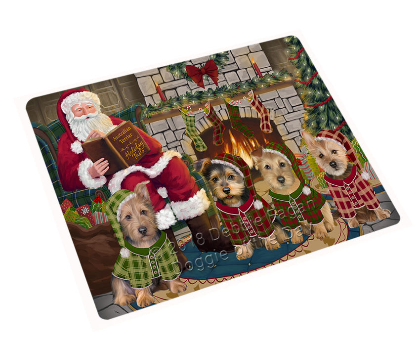 Christmas Cozy Holiday Tails Australian Terriers Dog Large Refrigerator / Dishwasher Magnet RMAG92832