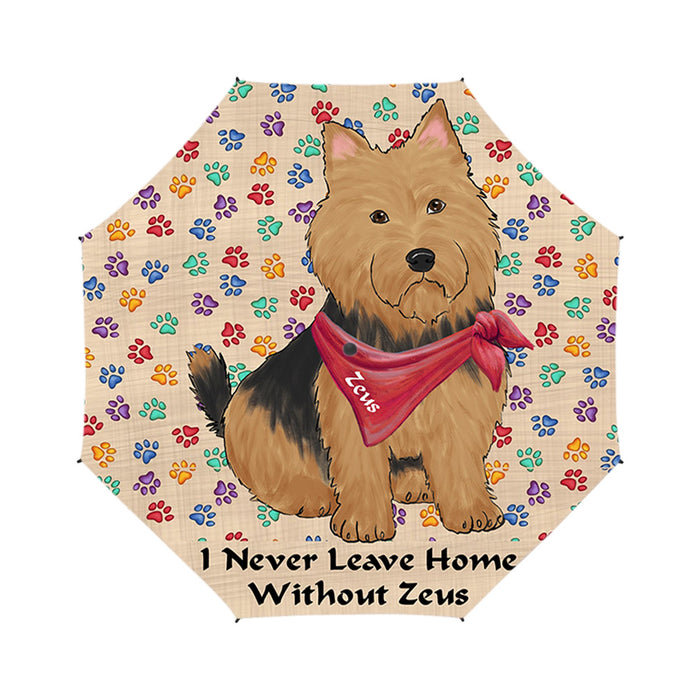 Custom Pet Name Personalized I never Leave Home Australian Terrier Dog Semi-Automatic Foldable Umbrella