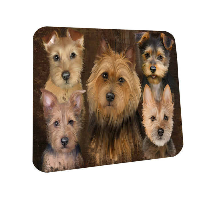 Rustic 5 Australian Terrier Dog Coasters Set of 4 CST54083