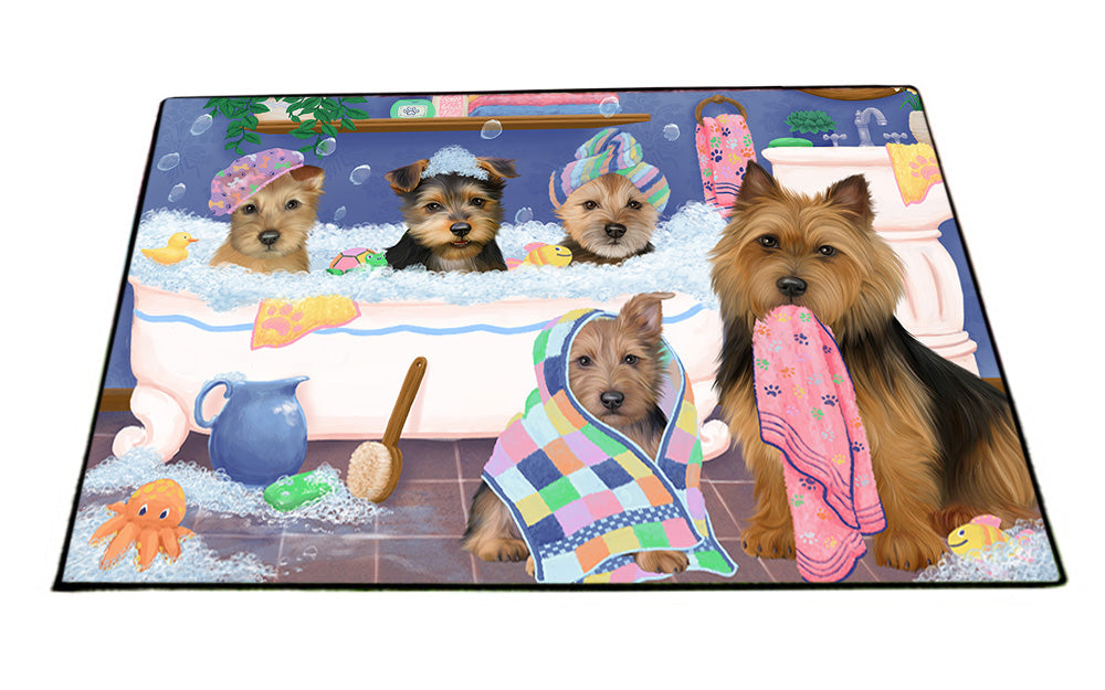 Rub A Dub Dogs In A Tub Australian Terriers Dog Floormat FLMS53457