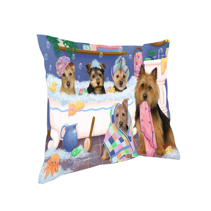 Rub A Dub Dogs In A Tub Australian Terriers Dog Pillow PIL81324