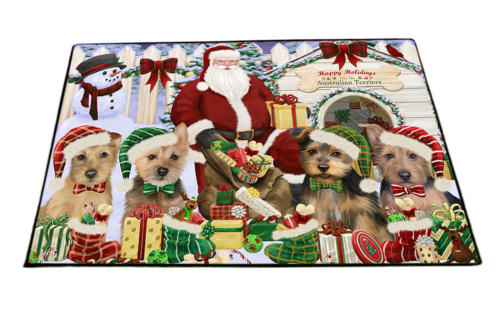Christmas Dog House Australian Terriers Dog Floormat FLMS51846