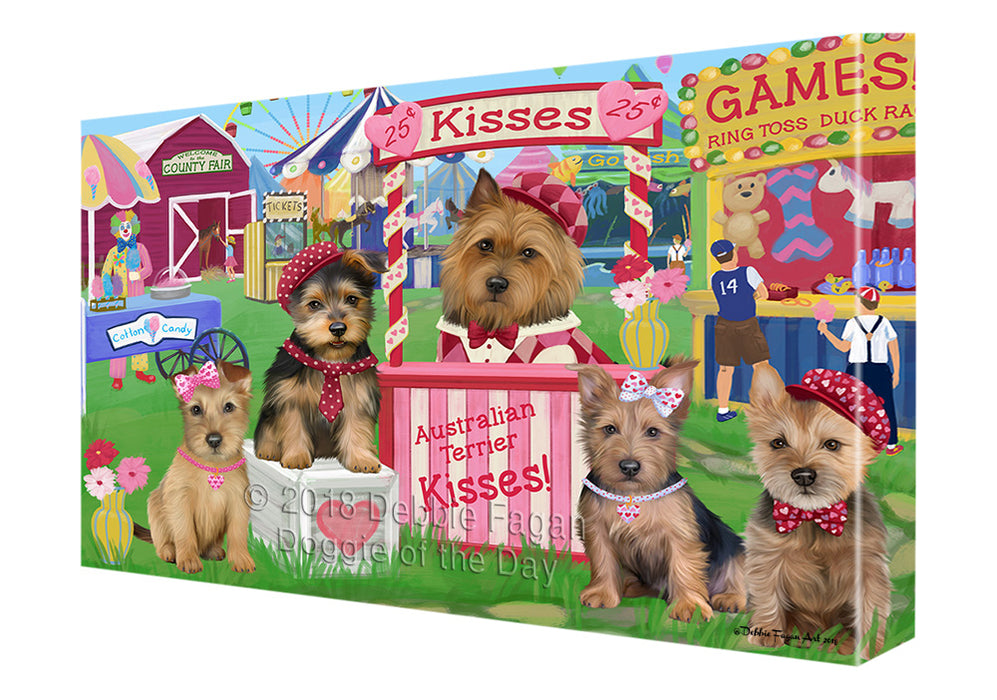 Carnival Kissing Booth Australian Terriers Dog Canvas Print Wall Art Décor CVS124226