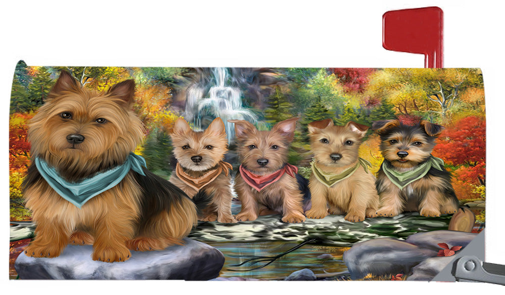 Scenic Waterfall Australian Terrier Dogs Magnetic Mailbox Cover MBC48702