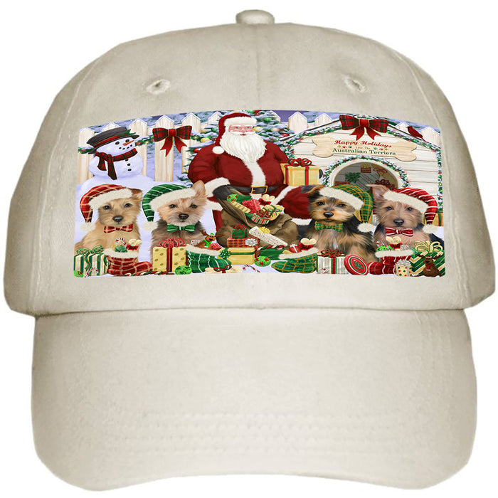 Christmas Dog House Australian Terriers Dog Ball Hat Cap HAT61518