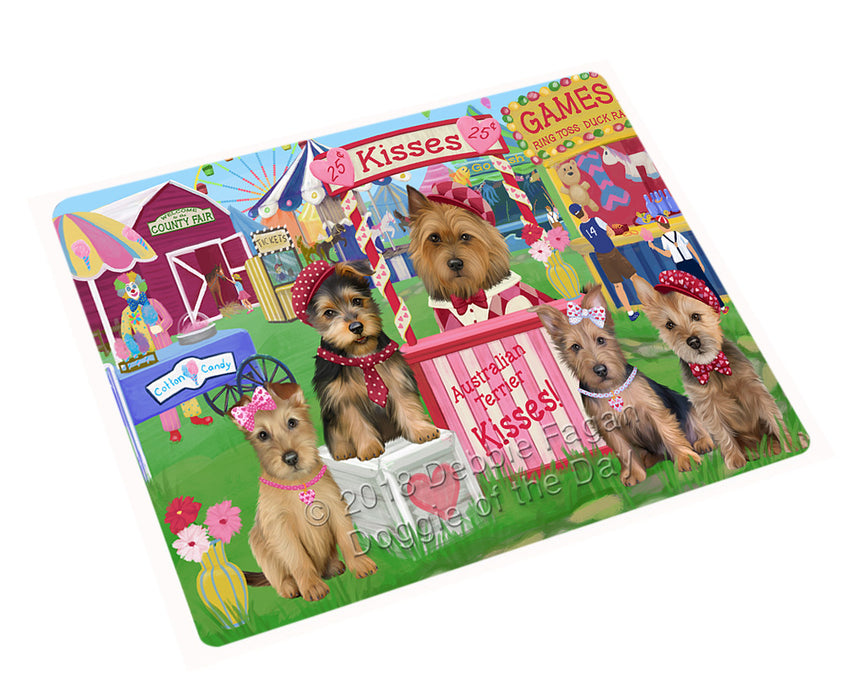 Carnival Kissing Booth Australian Terriers Dog Cutting Board C72471