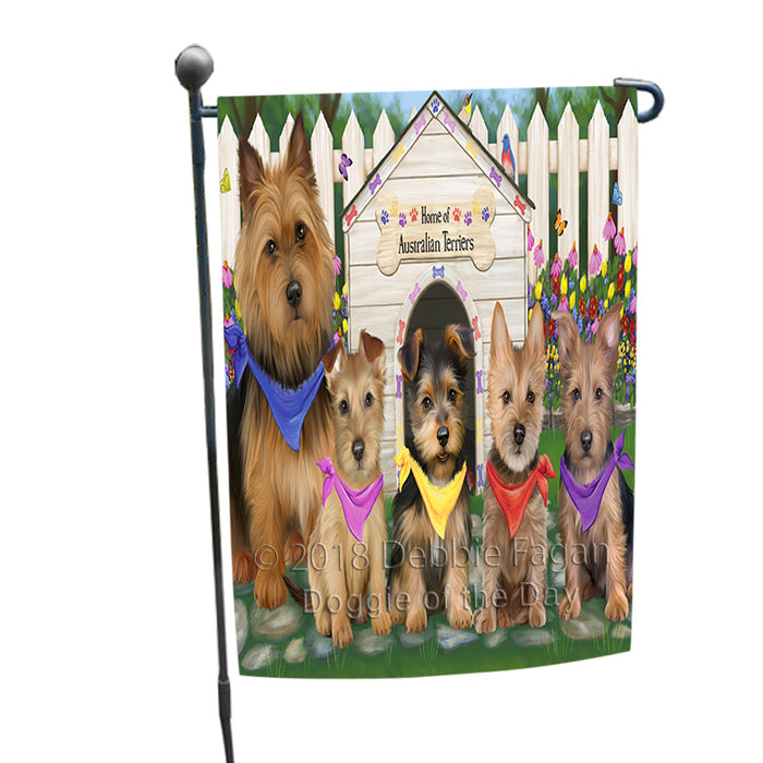 Spring Dog House Australian Terriers Dog Garden Flag GFLG52144