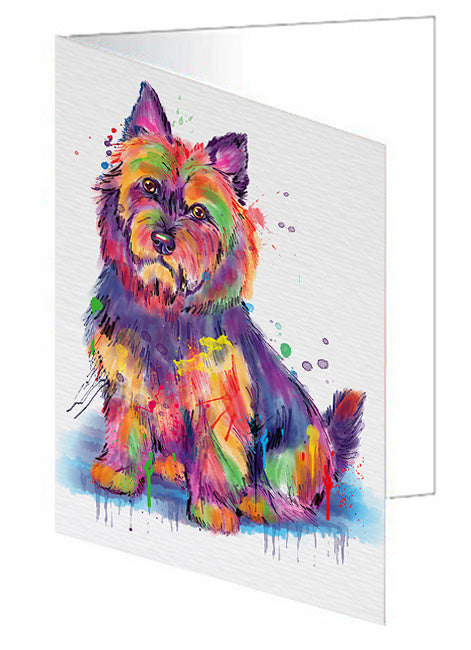 Watercolor Australian Terrier Dog Handmade Artwork Assorted Pets Greeting Cards and Note Cards with Envelopes for All Occasions and Holiday Seasons GCD77030