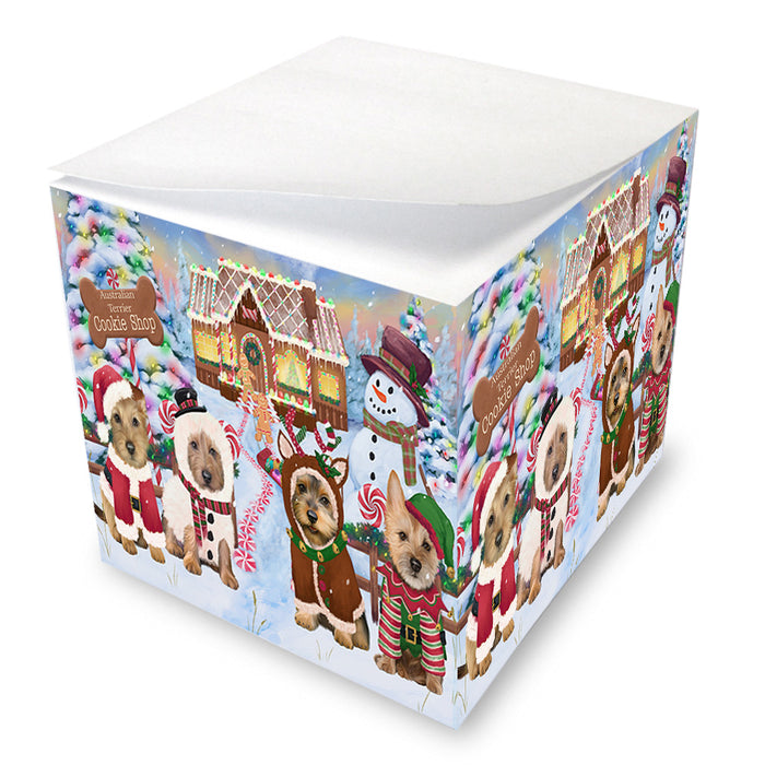 Holiday Gingerbread Cookie Shop Australian Terriers Dog Note Cube NOC54172
