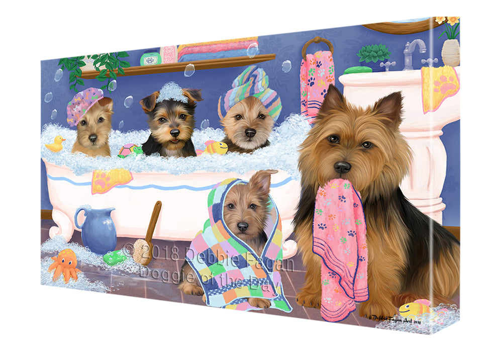 Rub A Dub Dogs In A Tub Australian Terriers Dog Canvas Print Wall Art Décor CVS133046
