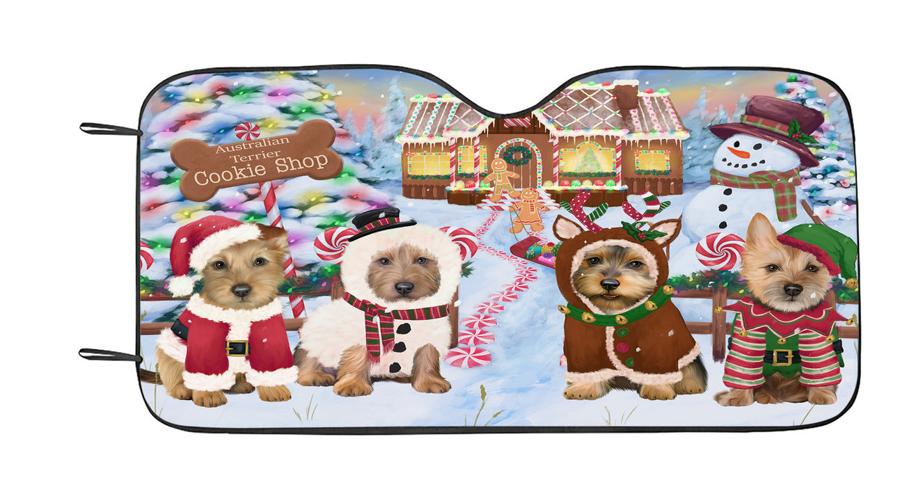 Holiday Gingerbread Cookie Australian Terrier Dogs Car Sun Shade
