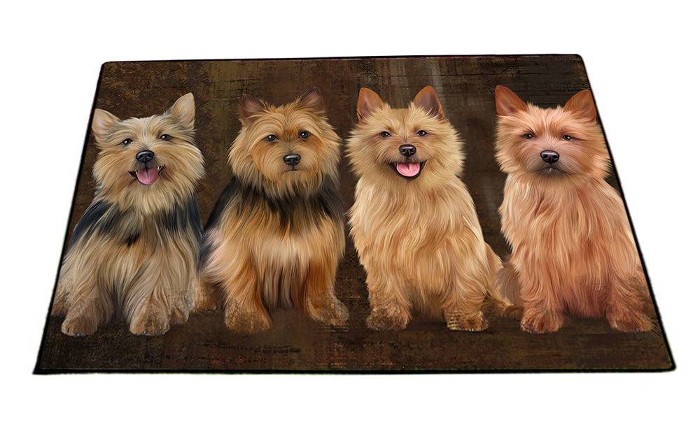 Rustic 4 Australian Terriers Dog Floormat FLMS54595