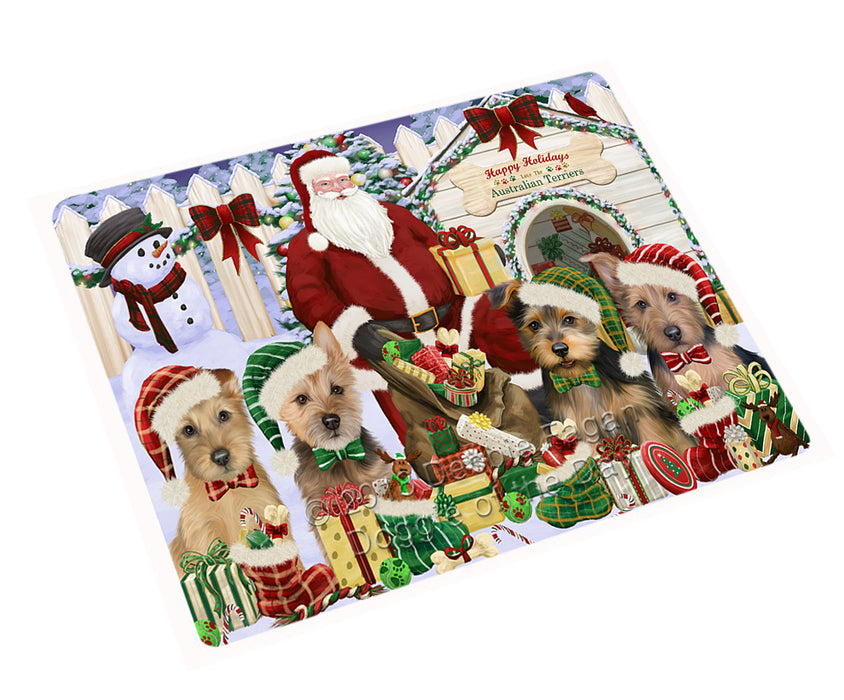 Christmas Dog House Australian Terriers Dog Large Refrigerator / Dishwasher Magnet RMAG75756