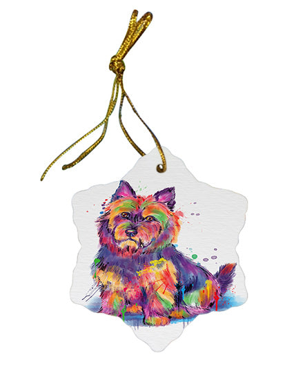 Watercolor Australian Terrier Dog Star Porcelain Ornament SPOR57429
