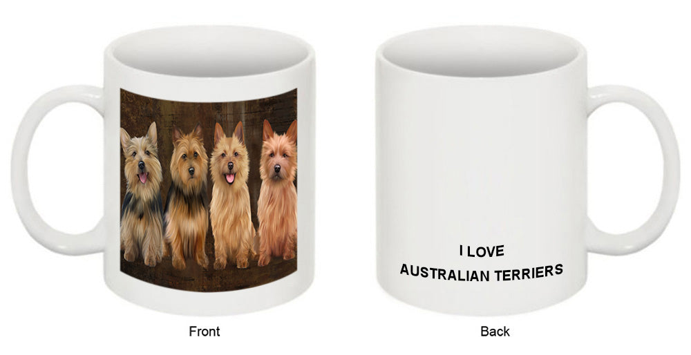 Rustic 4 Australian Terriers Dog Coffee Mug MUG49752