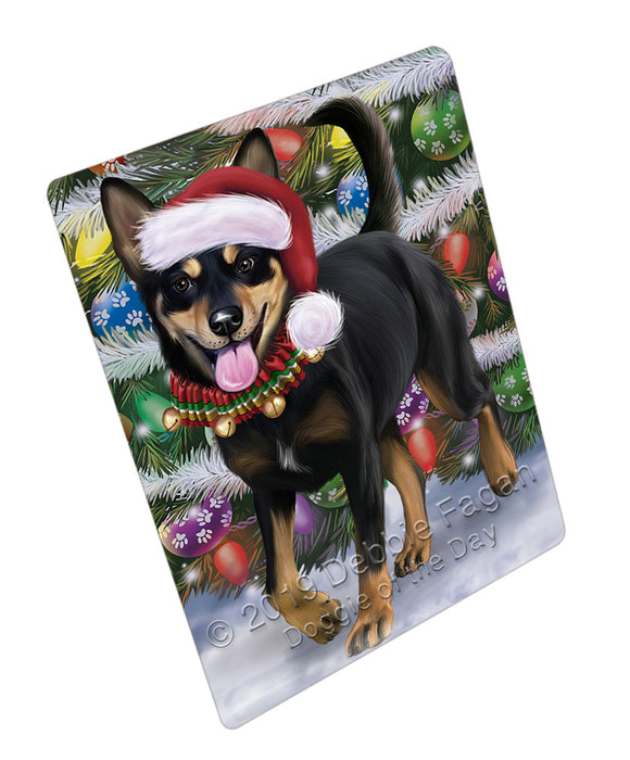 Trotting in the Snow Australian Kelpie Dog Cutting Board - For Kitchen - Scratch & Stain Resistant - Designed To Stay In Place - Easy To Clean By Hand - Perfect for Chopping Meats, Vegetables, CA81390