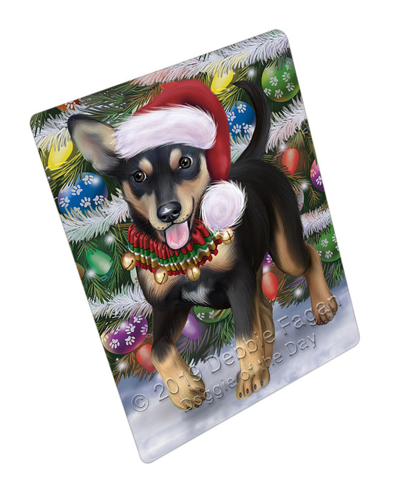 Trotting in the Snow Australian Kelpie Dog Cutting Board - For Kitchen - Scratch & Stain Resistant - Designed To Stay In Place - Easy To Clean By Hand - Perfect for Chopping Meats, Vegetables, CA81392