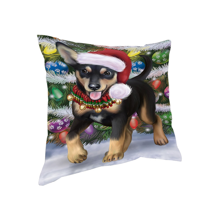 Trotting in the Snow Australian Kelpie Dog Pillow with Top Quality High-Resolution Images - Ultra Soft Pet Pillows for Sleeping - Reversible & Comfort - Ideal Gift for Dog Lover - Cushion for Sofa Couch Bed - 100% Polyester, PILA90997