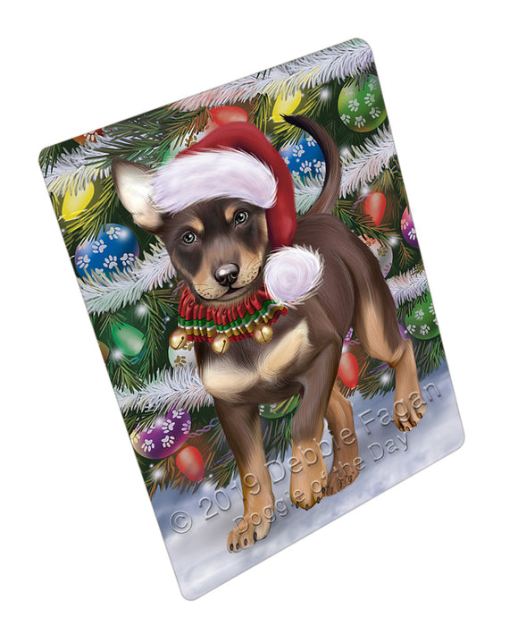 Trotting in the Snow Australian Kelpie Dog Cutting Board - For Kitchen - Scratch & Stain Resistant - Designed To Stay In Place - Easy To Clean By Hand - Perfect for Chopping Meats, Vegetables, CA81394