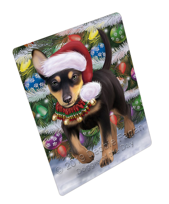 Trotting in the Snow Australian Kelpie Dog Cutting Board - For Kitchen - Scratch & Stain Resistant - Designed To Stay In Place - Easy To Clean By Hand - Perfect for Chopping Meats, Vegetables, CA81396