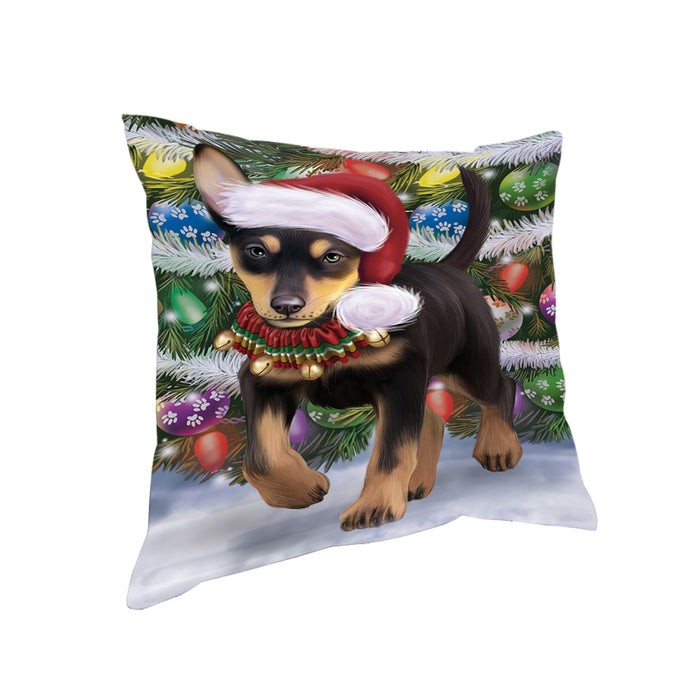 Trotting in the Snow Australian Kelpie Dog Pillow with Top Quality High-Resolution Images - Ultra Soft Pet Pillows for Sleeping - Reversible & Comfort - Ideal Gift for Dog Lover - Cushion for Sofa Couch Bed - 100% Polyester, PILA91003